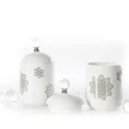 Dekoracyjny porcelanowy pojemnik ALIUM dekorowany nadrukiem i kryształami - ∅ 10 x 14 cm - biały 2