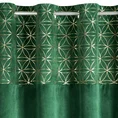 Zasłona z welwetu z ozdobnym pasem z geometrycznym złotym nadrukiem w górnej części - 140 x 250 cm - zielony 4