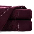 EWA MINGE Ręcznik KARINA w kolorze bordowym, zdobiony aplikacją z cyrkonii na miękkiej szenilowej bordiurze - 70 x 140 cm - bordowy 1