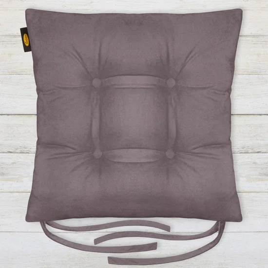 ADORE dwustronna welurowa poduszka siedziskowa na krzesło z czterema pikowaniami, gramatura 195 g/m2 - 40 x 40 x 8 cm - grafitowy