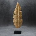 Liść figurka dekoracyjna złota - 11 x 5 x 34 cm - złoty 1