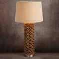 Lampa stołowa AMY na ażurowej podstawie wyplatanej z wikliny - 33 x 38 x 75 cm - brązowy 2