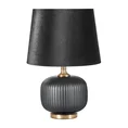 Lampa dekoracyjna REA na pękatej szklanej podstawie z welwetowym abażurem - ∅ 32 x 57 cm - czarny 3