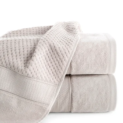 Ręcznik do rąk 30x50 cm bawełniany kolor beżowy z welwetową bordiurą 500 g/m2 JESSI Ręcznik do rąk 30x50 cm bawełniany kolor beżowy z welwetową bordiurą 500 g/m2 JESSI - 30 x 50 cm