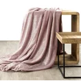 Design 91 Koc BETH miękki w dotyku z błyszczącym nadrukiem różowy na fotel - 70 x 160 cm - różowy 1