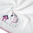 Ręcznik BABY z kapturkiem i haftowaną aplikacją z pieskiem - 75 x 75 cm - biały 4
