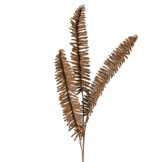 PAPROĆ - gałązka sztuczny kwiat dekoracyjny - 81 cm - brązowy