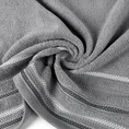 Ręcznik LIVIA  z kolorowymi paskami tkanymi we wzór jodełki - 30 x 50 cm - stalowy 4