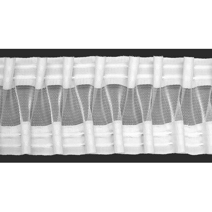 Taśma marszcząca SMOK do firan i zasłon, marszczenie 1:2 8 cm transparentny,biały