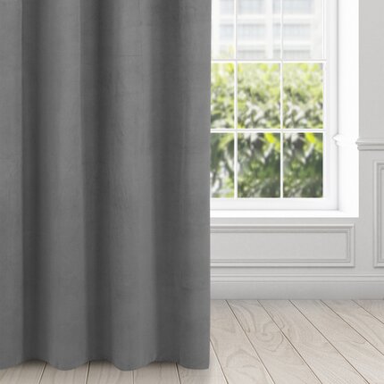 Zasłona stalowa z matowego welwetu 140x250 cm przelotka MILO 140 x 250 cm stalowy przelotki/koła | Eurofirany