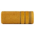 Ręcznik AMANDA z ozdobną bordiurą w pasy - 50 x 90 cm - musztardowy 3