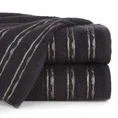Ręcznik JONAS z bawełny z ozdobną żakardową bordiurą z marszczeniem - 50 x 90 cm - czarny 1