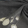 Ręcznik świąteczny SANTA 19 bawełniany z haftem z ozdobami świątecznymi - 70 x 140 cm - stalowy 5