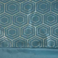 Zasłona DAFNE z gładkiej matowej tkaniny z ozdobnym pasem z geometrycznym złotym nadrukiem w górnej części - 140 x 250 cm - niebieski 7