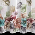 Dekoracja okienna NIKOLA z delikatnego tiulu z nadrukiem egzotycznych kwiatów i liści - 140 x 250 cm - biały 3