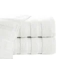 Ręcznik klasyczny podkreślony żakardową bordiurą w pasy - 70 x 140 cm - biały 1