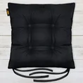 ADORE dwustronna welurowa poduszka siedziskowa na krzesło z czterema pikowaniami, gramatura 195 g/m2 - 40 x 40 x 8 cm - czarny 1