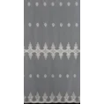 Tkanina firanowa matowa mikrosiateczka  zakończona eleganckim ornamentowym haftem - 290 cm - biały 8