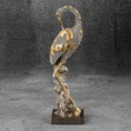 Czapla figurka ceramiczna srebrno-złota - 9 x 6 x 30 cm - srebrny 1