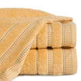 Ręcznik POLA z żakardową bordiurą zdobioną stebnowaniem - 50 x 90 cm - jasnopomarańczowy 1
