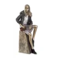 Figurka dekoracyjna JOAN kobieta w swetrze - 15 x 10 x 33 cm - złoty 1