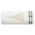 Ręcznik świąteczny EVE 02 bawełniany z haftem z choinką i kryształkami - 50 x 90 cm - biały 3