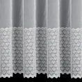 Tkanina firanowa zwiewana i delikatna matowa mikrosiateczka zdobiona haftem ze srebrną nicią - 280 cm - biały 3