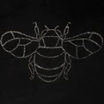 Koc STELA miękki i miły w dotyku z błyszczącym nadrukiem z motywem pszczoły - 150 x 200 cm - czarny 2
