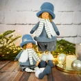 Figurka świąteczna DOLL lalka  w zimowym stroju z miękkich tkanin - 21 x 13 x 45 cm - niebieski 3