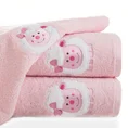 Ręcznik BABY z haftowaną aplikacją z owieczką - 70 x 140 cm - różowy 1