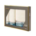 EVA MINGE Komplet ręczników EVA 3 w eleganckim opakowaniu, idealne na prezent - 46 x 36 x 7 cm - kremowy 1