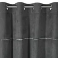 Zasłona ANGIE zamszowa zdobiona w górnej części zamkiem błyskawicznym - 140 x 250 cm - stalowy 4