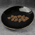 Patera ceramiczna z nadrukiem ażurowej złotej gałązki - ∅ 28 x 4 cm - czarny 1