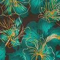 DIVA LINE Komplet pościeli ALMA z satyny bawełnianej z motywem kwiatowym - 220 x 200 cm - czarny 2
