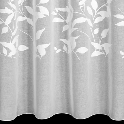 Firana ESTELLA z etaminy zdobiona motywem roślinnym Firana ESTELLA z etaminy zdobiona motywem roślinnym - 140 x 250 cm