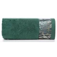 EWA MINGE Ręcznik CARLA z bordiurą zdobioną fantazyjnym nadrukiem - 50 x 90 cm - butelkowy zielony 3