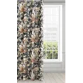 Zasłona welwetowa BETTY z kwiatowym nadrukiem - 140 x 250 cm - czarny 2