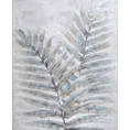 Obraz FERNS ręcznie malowany na płótnie liście paproci - 80 x 100 cm - biały 1
