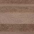 EUROFIRANY CLASSIC Ręcznik SYLWIA 1 z żakardową bordiurą tkaną w ornamentowy wzór - 70 x 140 cm - ciemnobeżowy 2