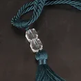 Dekoracyjny sznur do upięć z chwostem i kryształkami - 60 cm - ciemnoturkusowy 3