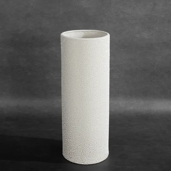 Wazon ceramiczny RISO z efektem rosy - ∅ 15 x 40 cm - kremowy