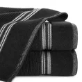 EWA MINGE Ręcznik FILON w kolorze czarnym, w prążki z ozdobną bordiurą przetykaną srebrną nitką - 70 x 140 cm - czarny 1