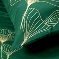 EUROFIRANY PREMIUM pościel HAFT  z satyny bawełnianej zdobiona haftowanymi liśćmi miłorzębu - 220 x 200 cm - zielony 6