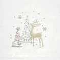 Ręcznik świąteczny SANTA 20 bawełniany z haftem z reniferem i choinkami - 70 x 140 cm - biały 2