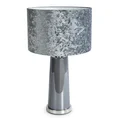 Lampa stołowa MOLY 02 na podstawie z perłowego szkła z błyszczącym welwetowym abażurem - 33 x 23 x 57 cm - stalowy 6