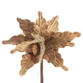 Świąteczny kwiat dekoracyjny z welwetu - 25 cm - złoty 2