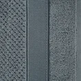 EUROFIRANY PREMIUM Ręcznik MILAN z puszystej bawełny frotte o ryżowej strukturze z błyszczącą bordiurą - 70 x 140 cm - stalowy 2