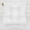 ADORE dwustronna welurowa poduszka siedziskowa na krzesło z czterema pikowaniami, gramatura 195 g/m2 - 40 x 40 x 8 cm - biały 1