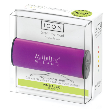 MILLEFIORI Zapach do samochodu CAR ICON Mineral gold 7 x 2.5 x 1 cm fioletowy
