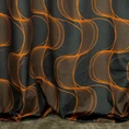 Zasłona POLA z welwetu z symetrycznym falującym wzorem - 140 x 250 cm - czarny 3